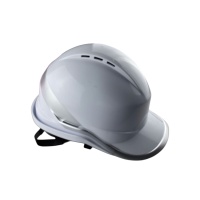 Каска защитная строительная, бело-серебристая,ABS Plus оптом